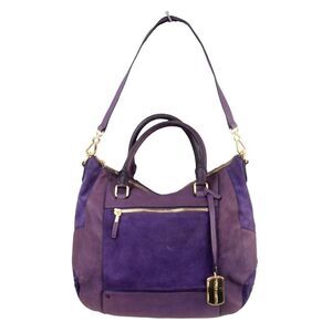 Vince Camuto PURPLE GENUINE LEATHER SHOULDER BAG HANDBAG TOTE HOBO PURSE